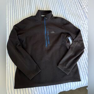 L.L. Bean Charcoal Fleece with Blue Trim